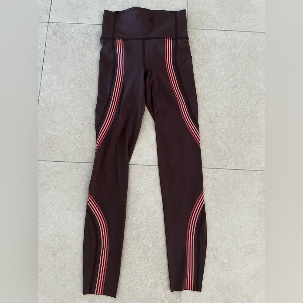lululemon athletica Brown Leggings with Pink Accents